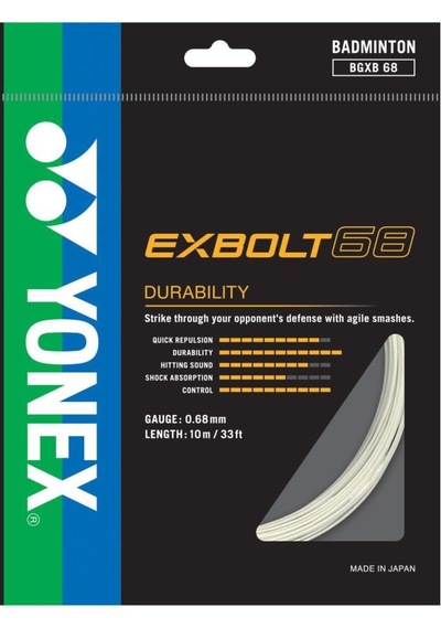 Yonex Exbolt 68 Badminton Kordajı 0.68 Mm 10 Metre Beyaz