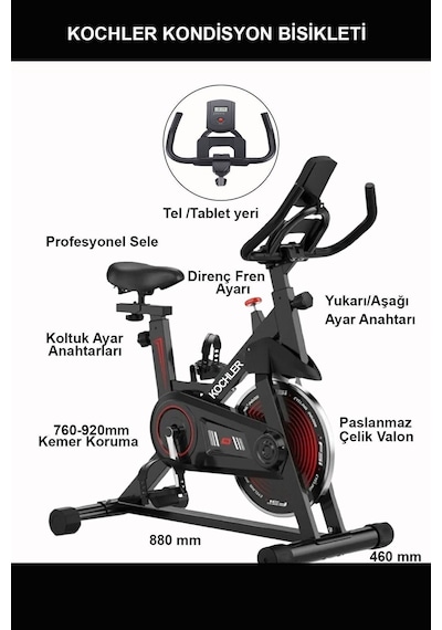 Kochler Spinning Bike-1 Kondisyon Bisikleti Kondisyon Aleti Çok Renkli