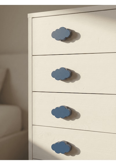 5 Adet Bulut Dolap Kulpu- Çocuk , Bebek Odası Kulp - Modern Ve Şık 30mm Vida İle Birlikte