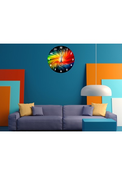 Ti-play Renk Merkezi 30x30cm Akrilik Dekoratif Modern Duvar Saati ÇOk Renkli