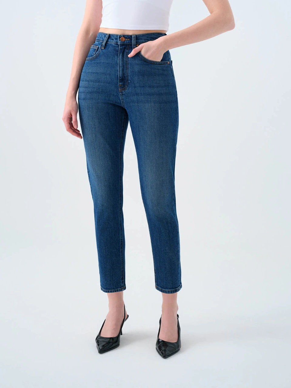 Loft Mom Slim Fit Mavi Kadın Jean Pantolon Lf2037084 Mavi