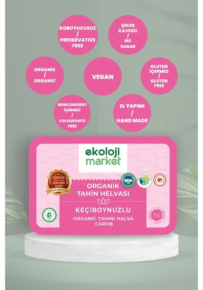 Ekoloji Market Organik Glutensiz Keçiboynuzlu Helva 200g
