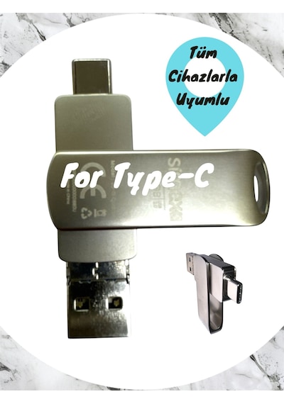 Apple Uyumlu iPhone Flash Bellek İos 128 Gb Otg Usb Type C Disk Pc