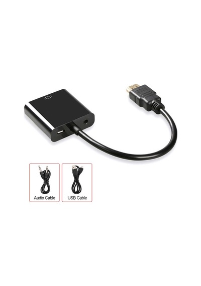 Hdmi To Vga Çevirici Kablo - Uydu Alıcısında Kullanır-Güç Girişli