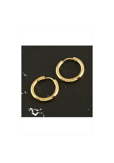 Çelik - 24 - Halka Küpe 1,5 Cm - Shophnrl - - Sarı
