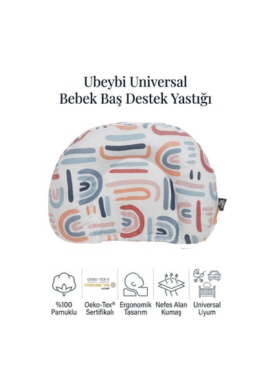 %100 Pamuklu Terletmez Bebek Baş Destek Yastığı Universal Puset Bebek Arabası Ve Oto Koltuğu Yolculuk Yastığı Oeko-tex Sertifikalı Çok Renkli-modern Kemerler