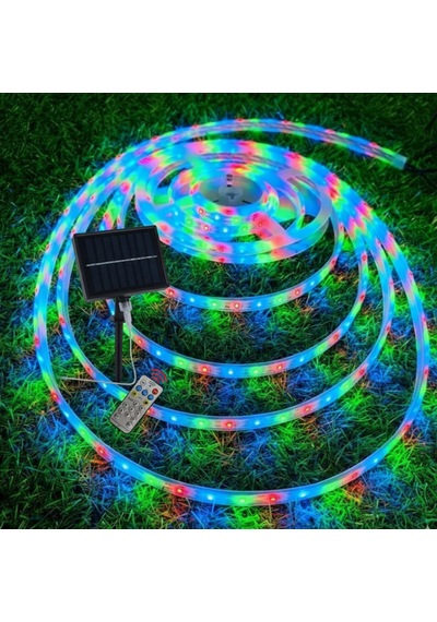 50 Watt Güneş Panelli Solar 10 Metre Hortum Şerit Led Rgb Rgb