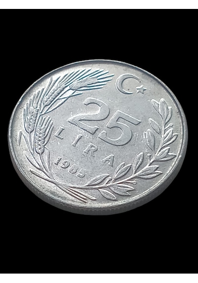 1987 Cumhuriyet Dönemi 25 Lira Madeni Koleksiyon Para Hobi Hediye Antika Darpane Numusmatik