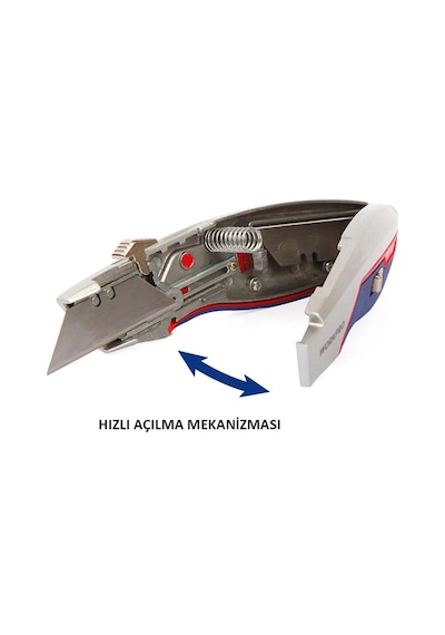 Workpro Wp213011 Ağır Hizmet Alüminyum Gövde Geri Çekilebilir Rötuş Maket Bıçağı + 3 Adet Yedek Bıça
