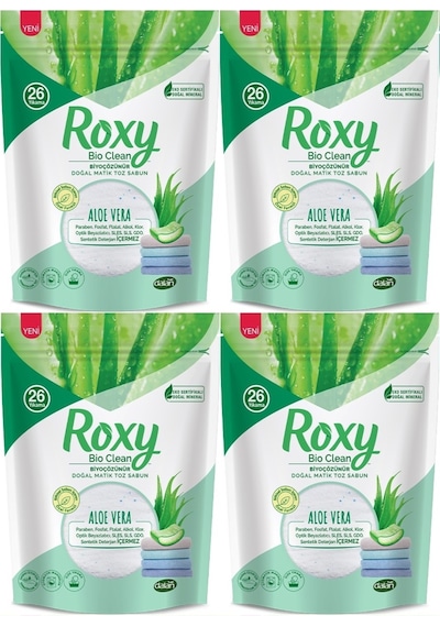 Dalan Roxy Bio Clean Matik Sabun Tozu 800GR Aloe Vera (4 Lü Set)