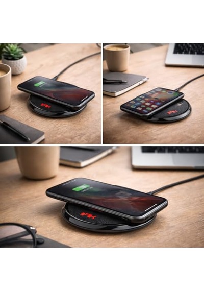Kablosuz Şarj Aleti 15w Qi Wireless Charging Pad İphone, Samsung Ve Android Uyumlu Usb-c Giriş, Premium Deri Yü