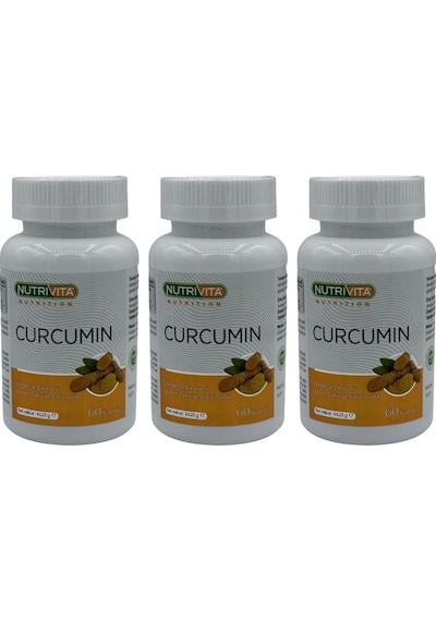 Nutrivita Nutrition Curcumin 3x60 Kapsül Zerdeçal Eki Kurkumin Piperin