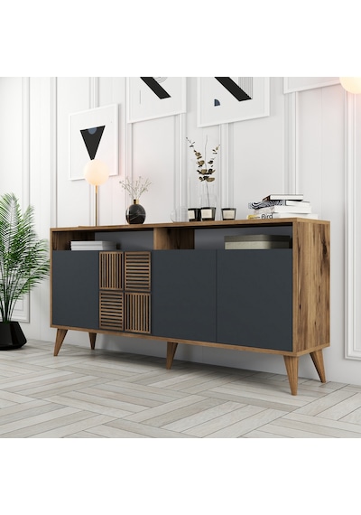 Milan 160cm Konsol - Ceviz / Antrasit Milan 160cm Konsol - Ceviz / Antrasit