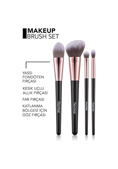 4'lü Makyaj Fırçası Seti Allık-fondöten-far-crease - Makeup Brush Set - 8690604597772 Belirtilmemiş