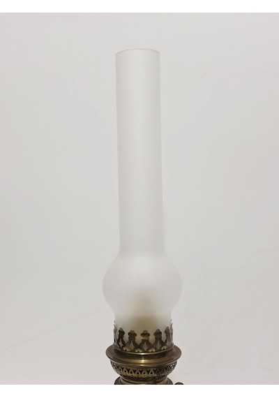 Limoges Çiçek Motifli Antika Porselen Gaz Lambası 043 Mor