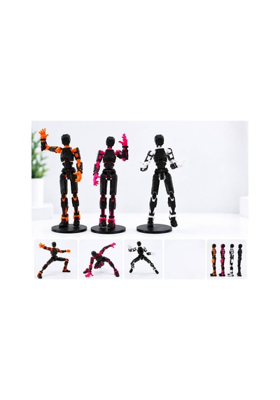 5 Li Hareketli Robot Oyuncak 13 Cm Pozlanabilir Eklemli Robot Figür Seti Stand Dahil