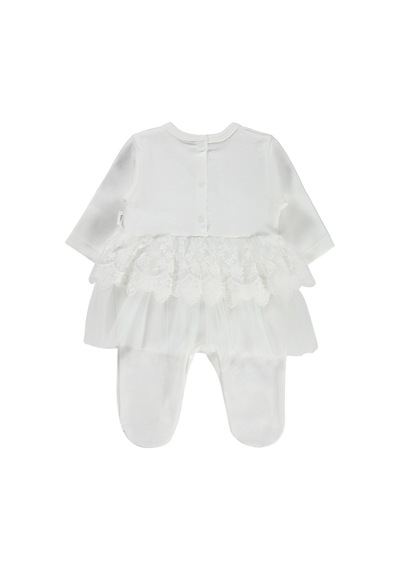 Civil Baby Fırfır Tüllü 1-9 Ay Tulum - Ekru