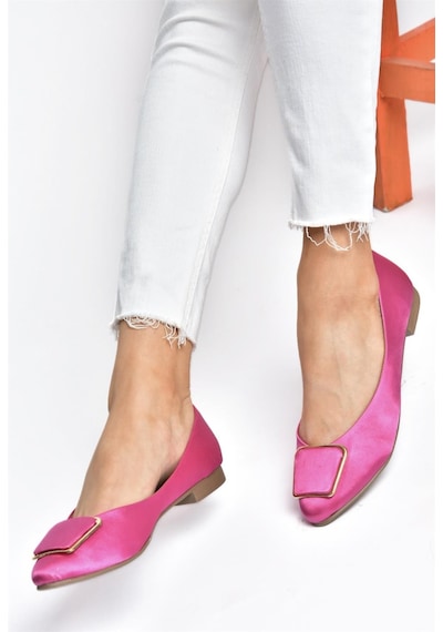 Fox Shoes P726776304 Fuşya Saten Kumaş Kadın Babet Fuşya