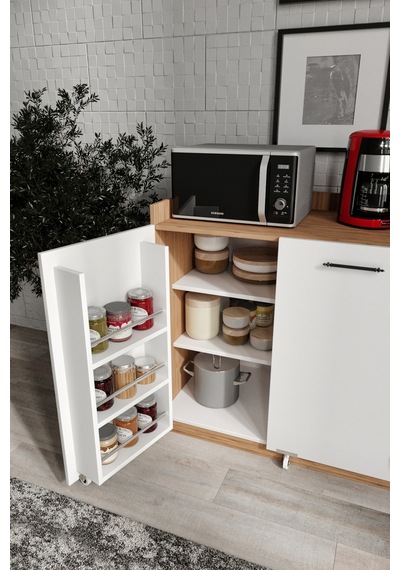 Zeyna 2 Kapaklı 13 Bölmeli Çok Amaçlı Erzak Dolabı