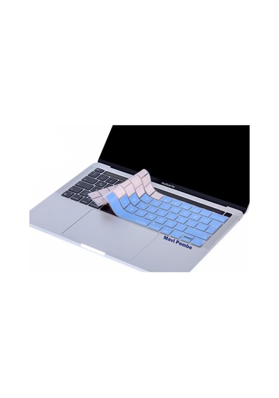 Apple Uyumlu MacBook Pro Touchbar Klavye Koruyucu 13Inc 15Inc Türkçe R.Powder Mavi Pembe