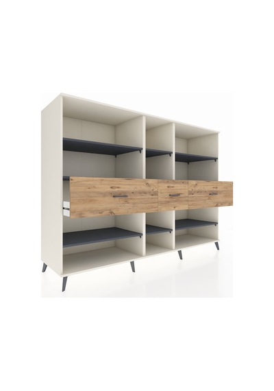 Kronos Dolap 9 Raflı 3 Çekmeceli 220x59x163 Aytaşı-antrasit/çam Aytaşı-antrasit/çam Kronos Dolap 9 Raflı 3 Çekmeceli 220x59x163 Aytaşı-antrasit/çam Aytaşı-antrasit/çam