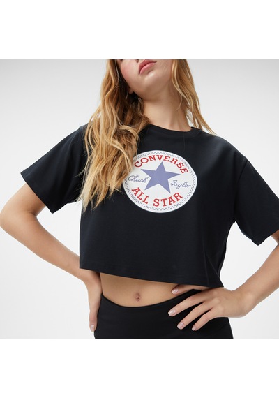 Converse Baskılı Kadın Siyah T-shirtcvw5t107