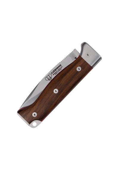 Cudeman 384-gf Mt-4 Satin Walnut Ceviz Ağacı Saplı Deri Kılıflı Kamp Çakı Kahverengi