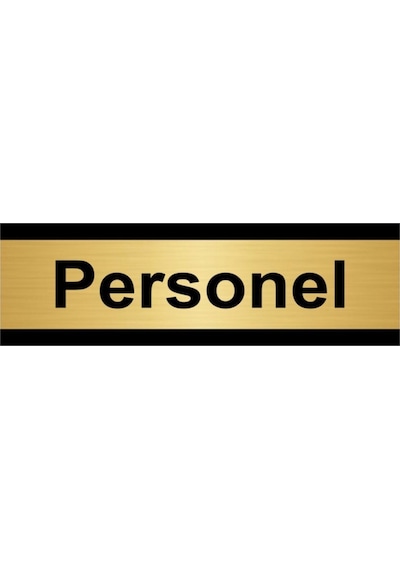 Personel 7x20cm Altın Renk Metal Yönlendirme Levhası