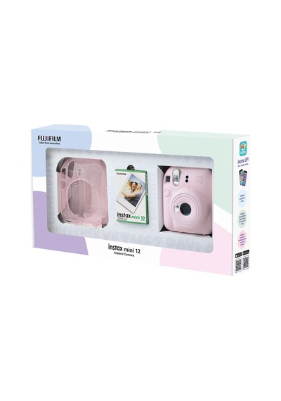 Fujifilm Instax Mini 12 Fotoğraf Makinesi + 10'lu Film + Pleksi Kılıf  Pembe