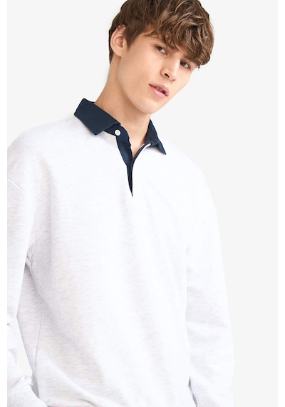 Defacto Boxy Fit Polo Yaka Sweatshirt E6523ax25augr131 Gri