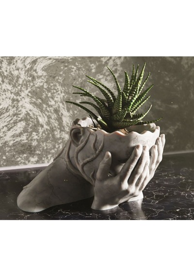 Hüzünle Yeşeren Saksı - 20 Cm Modern Tasarım