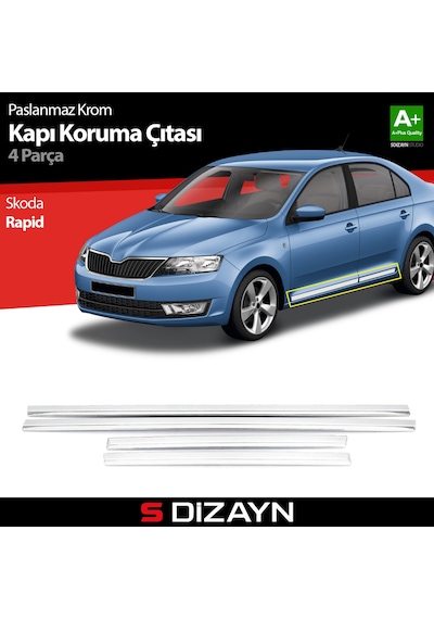 S-Dizayn Skoda Rapid Kapı Koruma Çıtası Krom 2013-2017