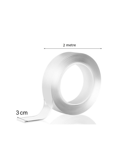 Cmt 2m 3cm Çift Taraflı Şeffaf Bant 2 Metre - Hb4508b4ff69022 200 CM