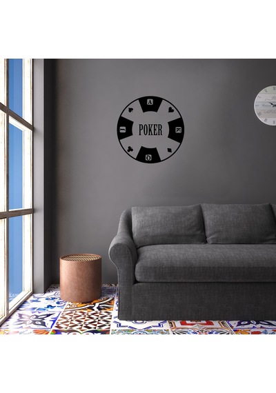 Poker Kağıdı Folyo Sticker 30cm Uzunluk Siyah