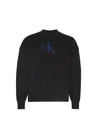 Calvin Klein Ls Cttn Cashmere 3d Logo Crwnk S-11157 Black