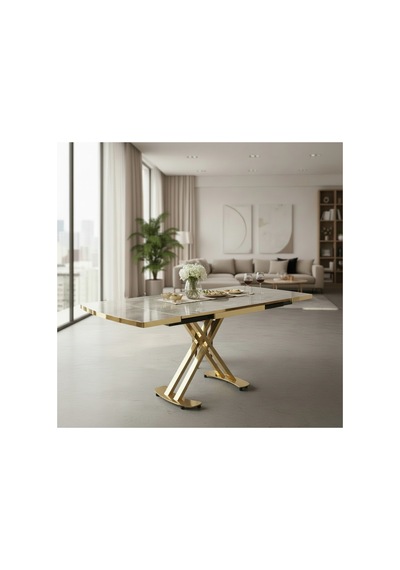 Venoxa Premium 80x120 / 80x180 Ölçülü Mdf Masa Tek Masadır Gold-gri Gold-gri