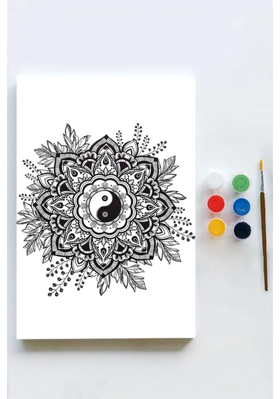 Mandala Tuval Kanvas Tablo Boyama Hobi Seti 2 50x70cm -