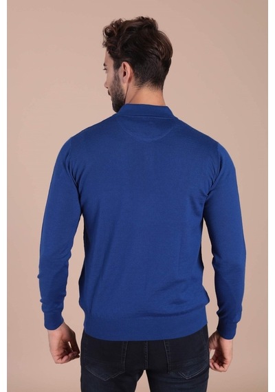 Ferraro Polo Yaka Superfine Yün Kazak - Saks Saks (490432989) Saks