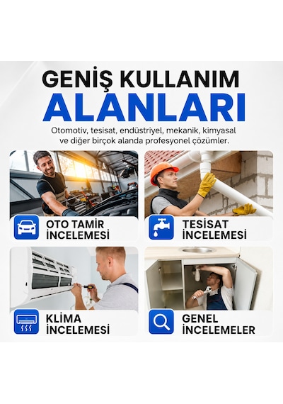 10 Metre 355 Derece Döner Başlıklı Ekranlı Ptz Kayıt Yapabilen Endoskop Yılan Kamera
