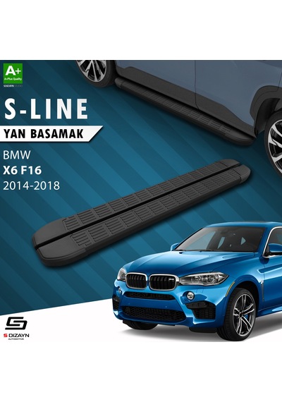 S-dizayn Bmw X6 F16 S-line Siyah Yan Basamak 193 Cm 2014-2018 A+ Kalite