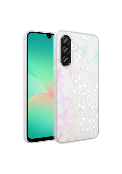 More Tr Samsung Uyumlu Galaxy A26 Kılıf Şeffaf Figürlü Zore Folk Sert Kapak - Fiyonk Beyaz