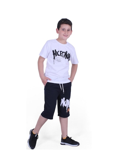 Fyk Kids Dg-nuk Yazı Baskılı Erkek Çocuk Yazlık Takım Beyaz