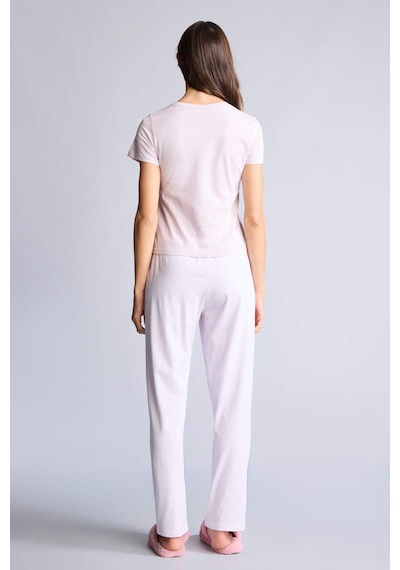 Defacto Pijama Takımı Baskılı Üst Alt H2022ax26smpn425 Pembe-pn425
