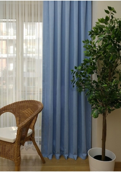 Evdepo Home Deniz Soft Pileli Fon Perde Mavi Evdepo Home Deniz Soft Pileli Fon Perde Mavi