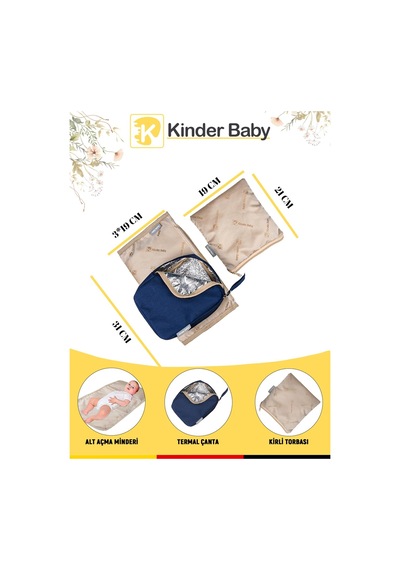 Kinder Baby Merlin Anne Bebek Bakım Çantası Lacivert