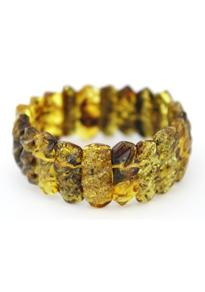 Kehribar Bileklik Fosilli Roleks Tasarım Ambergold Blk23-146 Çok Renkli
