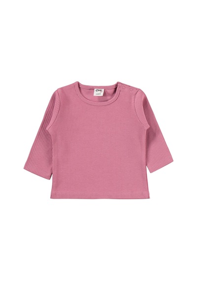 Civil Baby Çizgi Kalp Empirme 6-18 Ay Tulum - Ekru