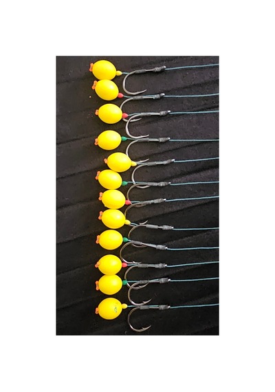 Yemleme Botu 12 Sert Buncuk Sarı Zeytin Rig Ve Boli Yüzen Model 12 Takım İnneler 2,3 No İnnesi Kambur Deyildir