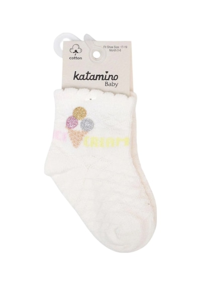 Katamino Togo Aks Kız Bebek Çorap 43018 Ekru