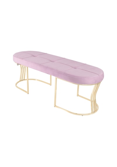 Viego Gold Collection- Pembe Kapitoneli Chester Model Puf & Bench & Koltuk & Uzun Makyaj Puff & Yatak Ucu